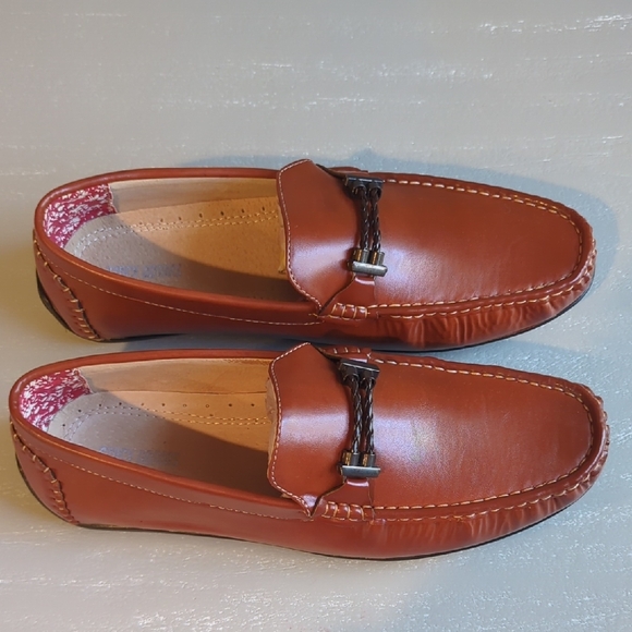 Stacy Adams Men's Percy Tan Leather Loafers size 12 - Picture 4 of 9